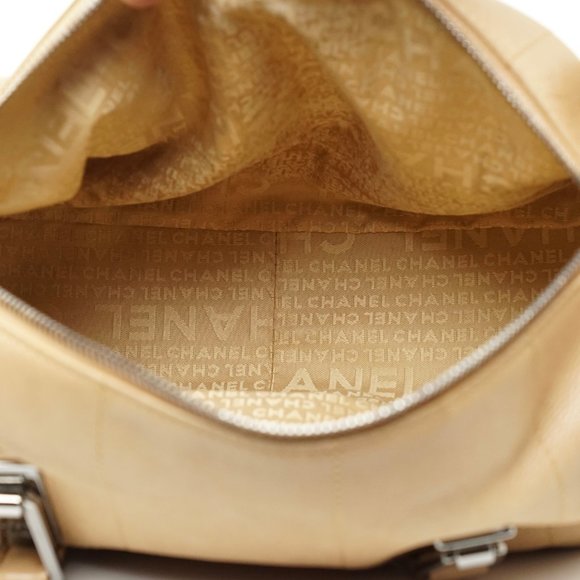 Auth Chanel Hand Bag Beige Cavier Skin #5718C32 - Picture 9 of 12